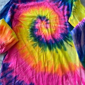 Gildan Tie-Dye Long Sleeve Shirt - Pink, Yellow, Blue, Green